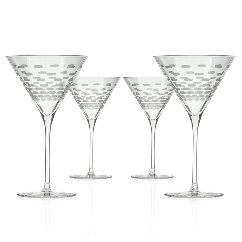 Rolf Glass Strata 10oz Martini Cocktail Glass set of 4