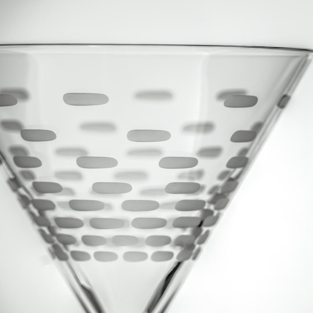 Rolf Glass Strata 10oz Martini Cocktail Glass close up of engraving