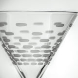 Rolf Glass Strata 10oz Martini Cocktail Glass close up of engraving