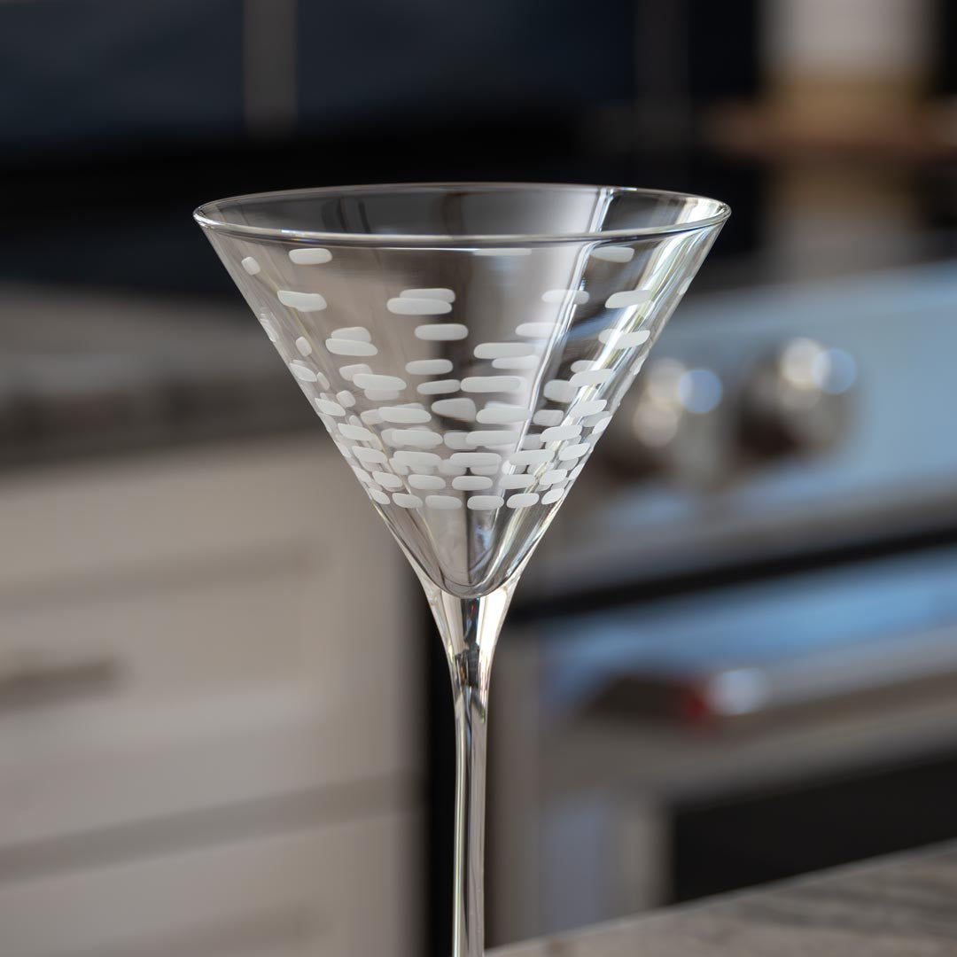 Rolf Glass Strata 10oz Martini Cocktail Glass close up in the kitchen