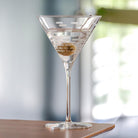 Rolf Glass Strata 10oz Martini Cocktail Glass with a classic cocktail