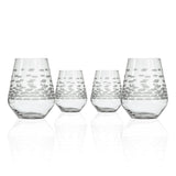 Rolf Glass Strata 18oz Stemless Wine Glass Set of 4