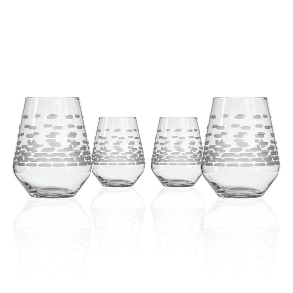 Rolf Glass Strata 18oz Stemless Wine Glass Set of 4