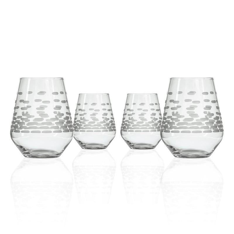 Rolf Glass Strata 18oz Stemless Wine Glass Set of 4