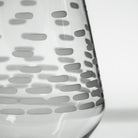 Rolf Glass Strata 18oz Stemless Wine Glass close up of engraving