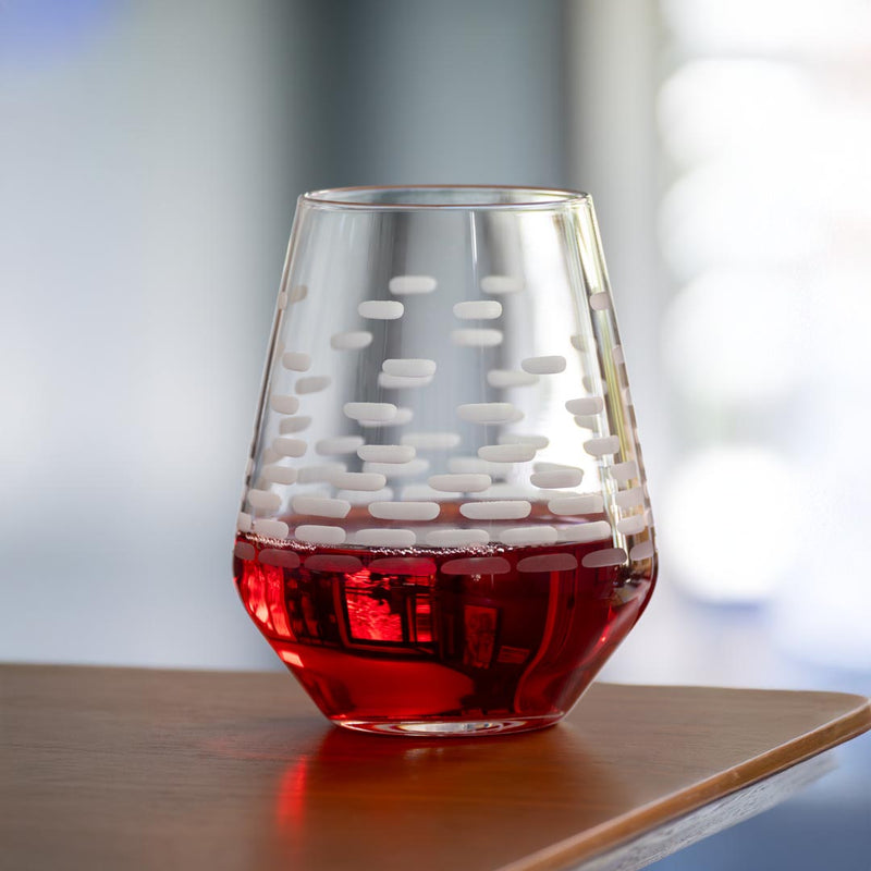 Rolf Glass Strata 18oz Stemless Wine Glass can be used as a drinking glass