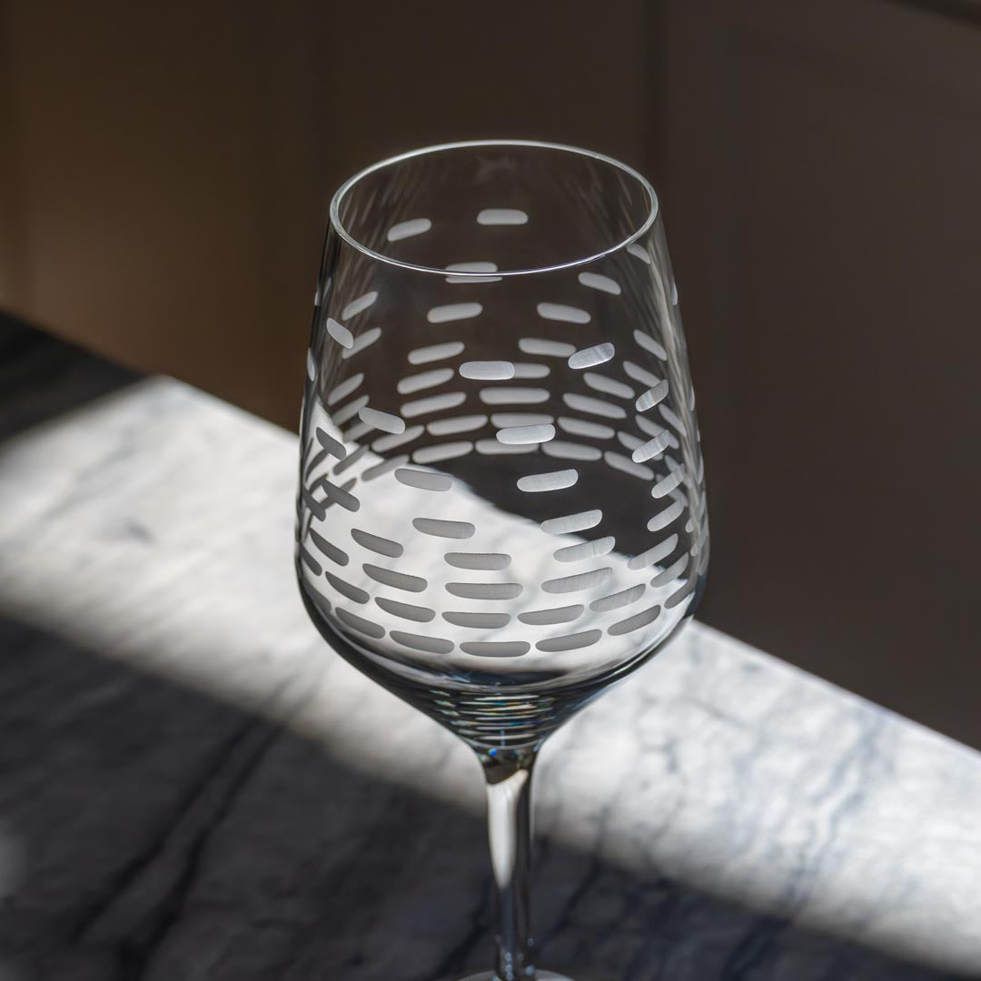 Rolf Glass Strata 19.5oz All Purpose Wine Glass basking in the sunlight