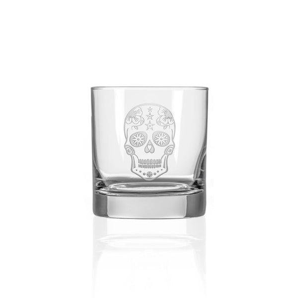 Rolf Glass Sugar Skull 11oz On the Rocks Whiskey Glass