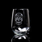 Rolf Glass Sugar Skull 17oz Stemless Wine Tumbler Glass
