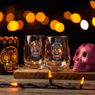 Rolf Glass Sugar Skull 17oz Stemless Wine Tumbler Glass