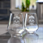 Sugar Skull 18oz Stemless Wine Glass by Rolf Glass