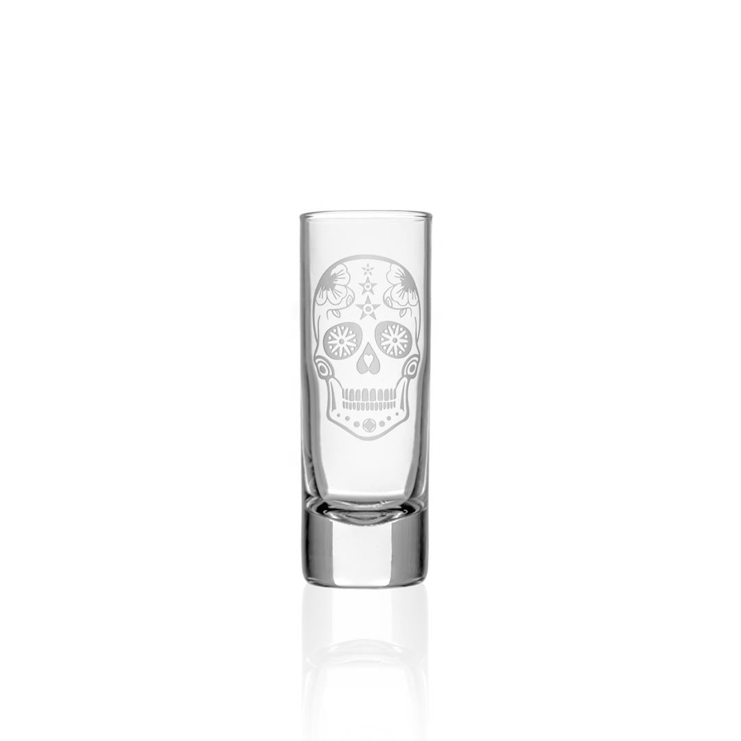 Rolf Glass Sugar Skull 2.5oz Cordial Shot Glass