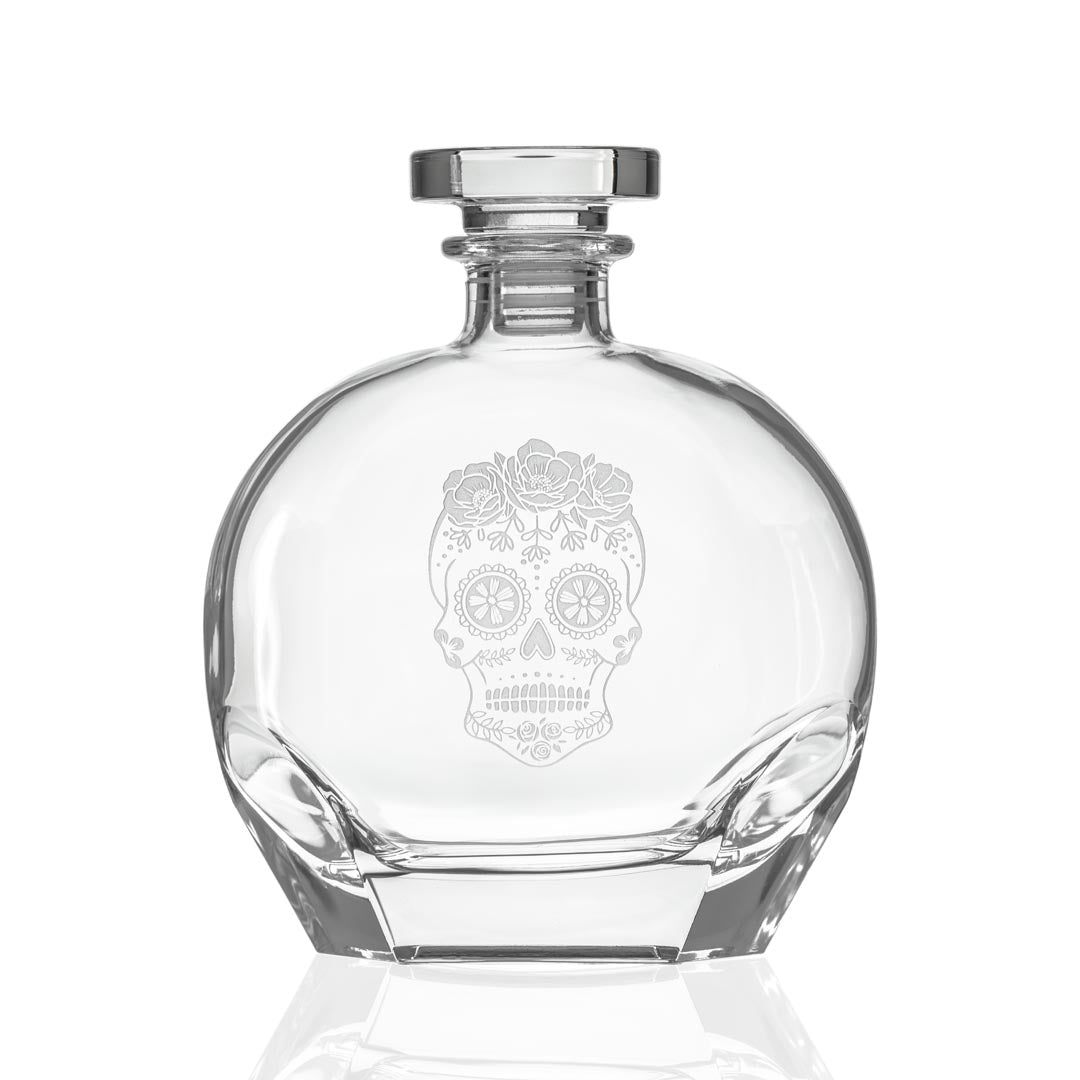 Sugar Skull 23oz whiskey decanter by Rolf Glass