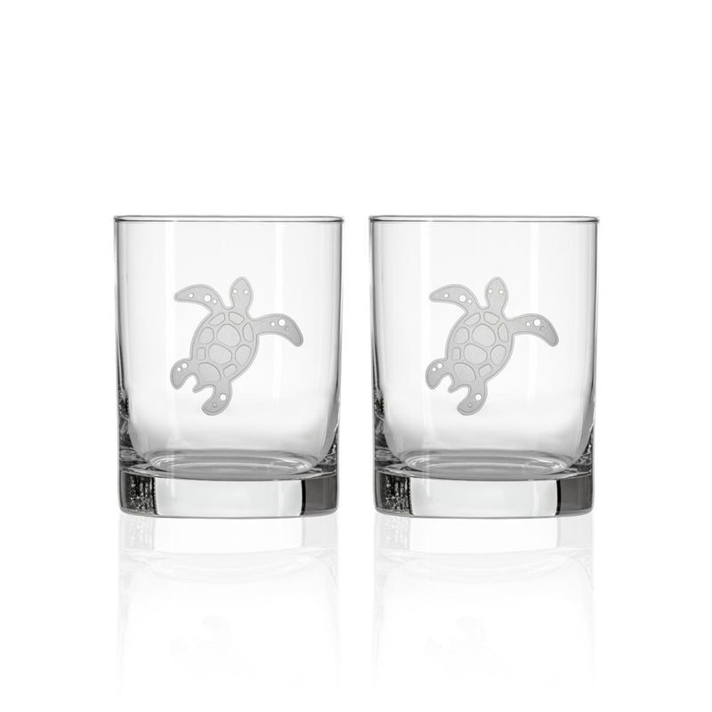 Rolf Glass Turtle 13oz Double Old Fashioned Cocktail Glass set of 2