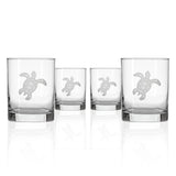 Rolf Glass Turtle 13oz Double Old Fashioned Cocktail Glass set of 4