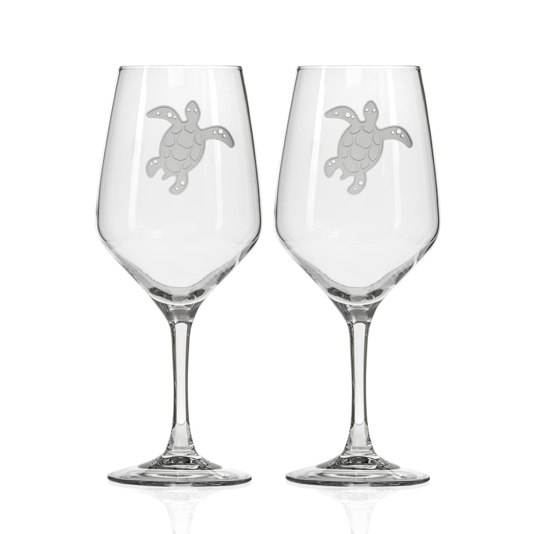 Rolf Glass Turtle 19.75oz All Purpose Wine Glass set of 2