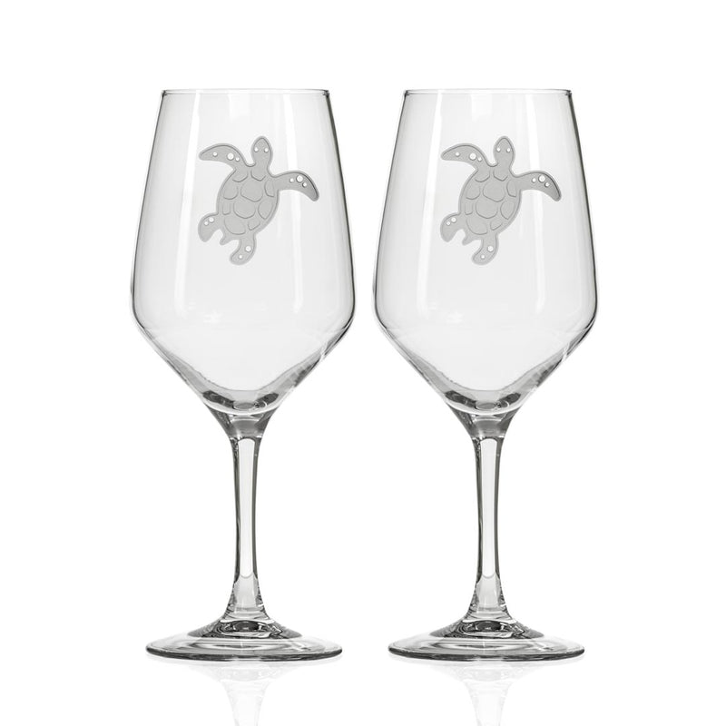 Rolf Glass Turtle 19.75oz All Purpose Wine Glass set of 2