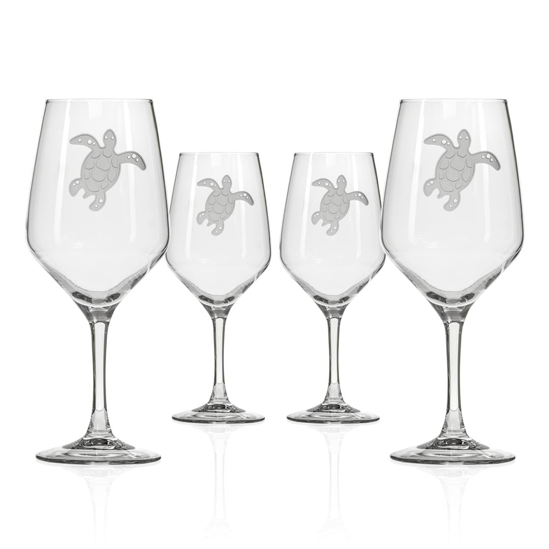 Rolf Glass Turtle 19.75oz All Purpose Wine Glass set of 4
