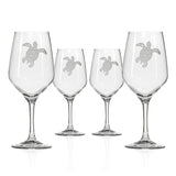 Rolf Glass Turtle 19.75oz All Purpose Wine Glass set of 4