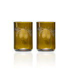 Twice Around Repurposed 12oz Amber Woodland Pine Tumbler Set of 2 by Rolf Glass