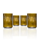 Twice Around Repurposed 12oz Amber Woodland Pine Tumbler Set of 4 by Rolf Glass