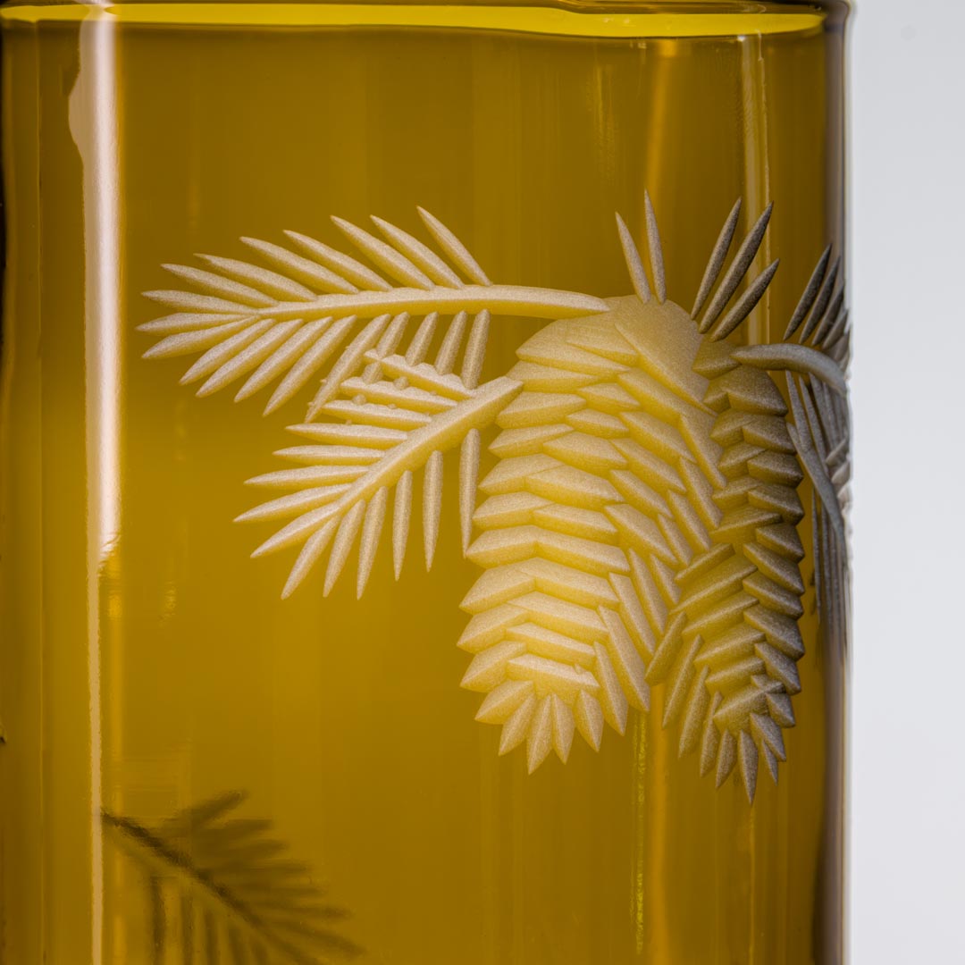 Twice Around Repurposed 12oz Amber Woodland Pine Tumbler by Rolf Glass