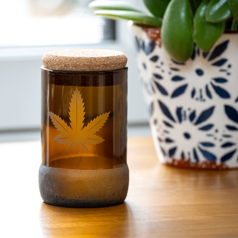 Rolf Glass Twice Around Go Green! 3.5in Stash Jar & Cork Stopper is a great gift for your eco friends