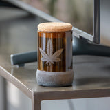 Rolf Glass Twice Around Go Green! 3.5in Stash Jar & Cork Stopper keep your herb fresh