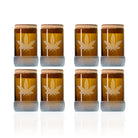 Rolf Glass Twice Around Go Green! 3.5in Stash Jar & Cork Stopper set of 4 2pk gift boxes