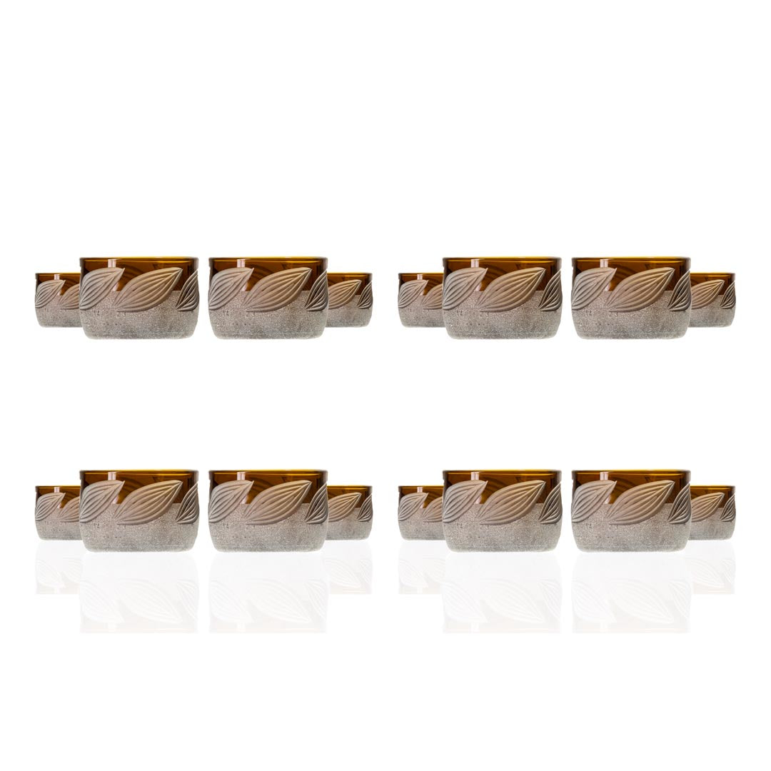 Rolf Glass Twice Around Citrus Garden Mocha 2in Mini Sipper set of 4 - 4pc gift boxes