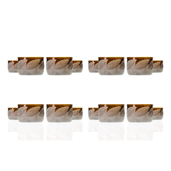 Rolf Glass Twice Around Citrus Garden Mocha 2in Mini Sipper set of 4 - 4pc gift boxes