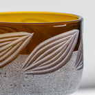 Rolf Glass Twice Around Citrus Garden Mocha 2in Mini Sipper detailed view of engraved citrus leaf