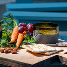 Rolf Glass Twice Around Citrus Garden Mocha 2in Mini Sipper serving up some fresh healthy dips