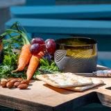 Rolf Glass Twice Around Citrus Garden Mocha 2in Mini Sipper serving up some fresh healthy dips