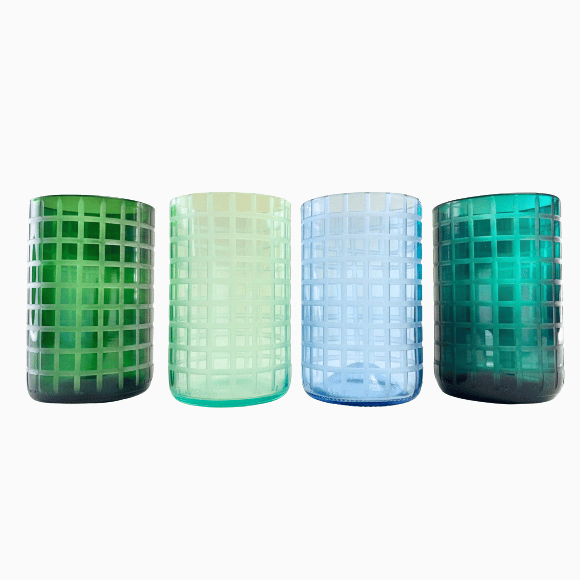 Rolf Glass Twice Around Mosaic Mixed Set of 4 