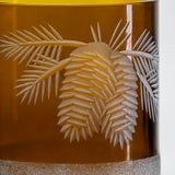 Rolf Glass Twice Around Woodland Pine 8oz Mocha Tumbler detailed engraving on front of glass