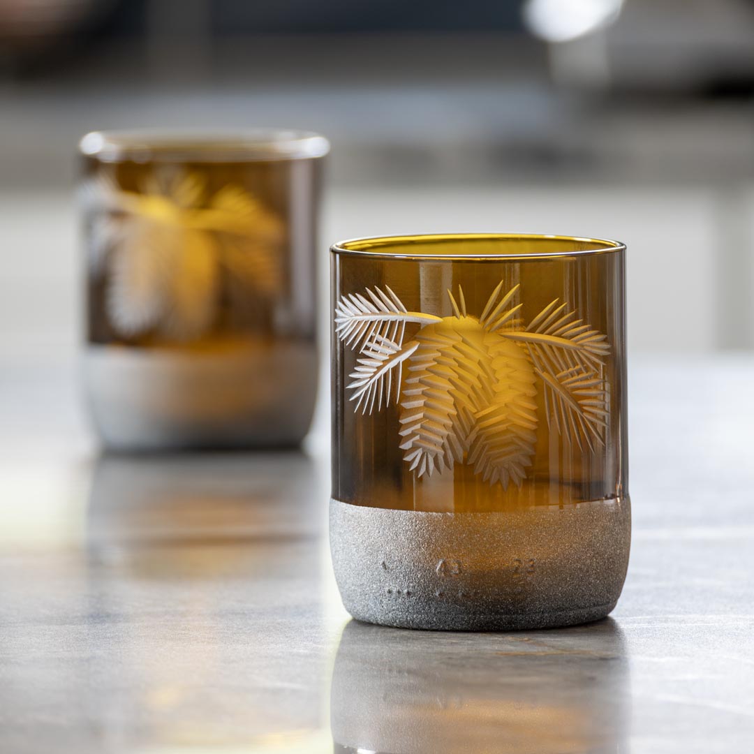 Rolf Glass Twice Around Woodland Pine 8oz Mocha Tumbler set of 2 in gift box are perfect for everyday use
