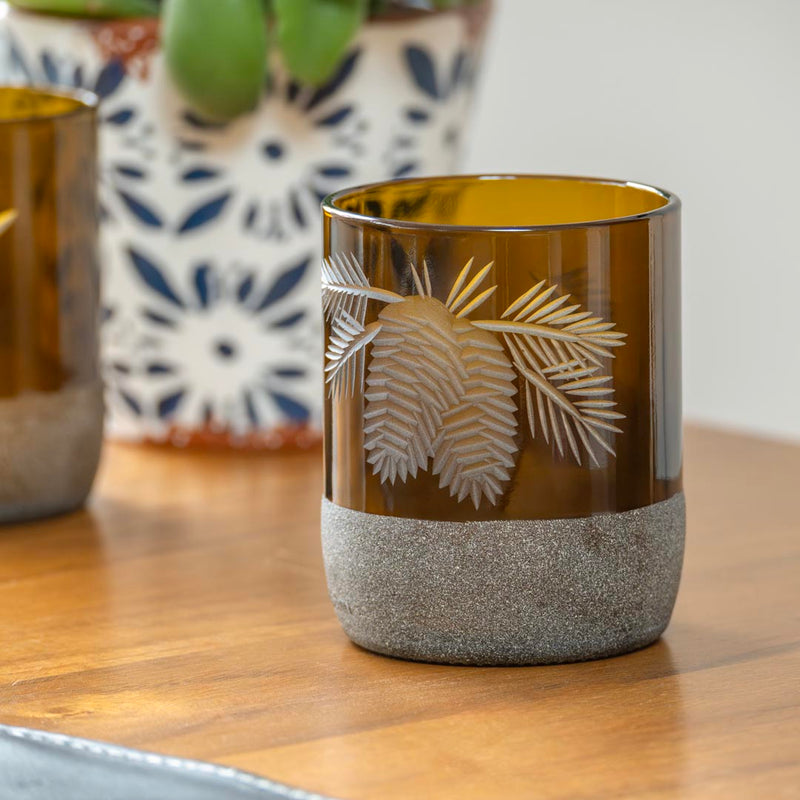 Rolf Glass Twice Around Woodland Pine 8oz Mocha Tumbler set of 2 glasses in a gift box is a great gift for your eco friends