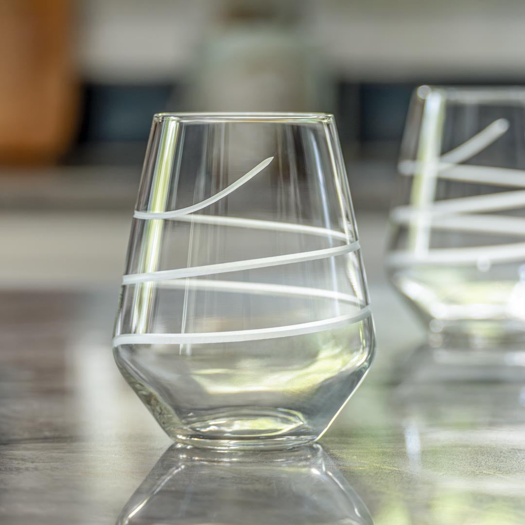 Rolf Glass Twist 18oz Stemless Wine Tumbler in the kitchen