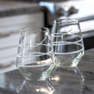 Rolf Glass Twist 18oz Stemless Wine Tumblers in the kitchen