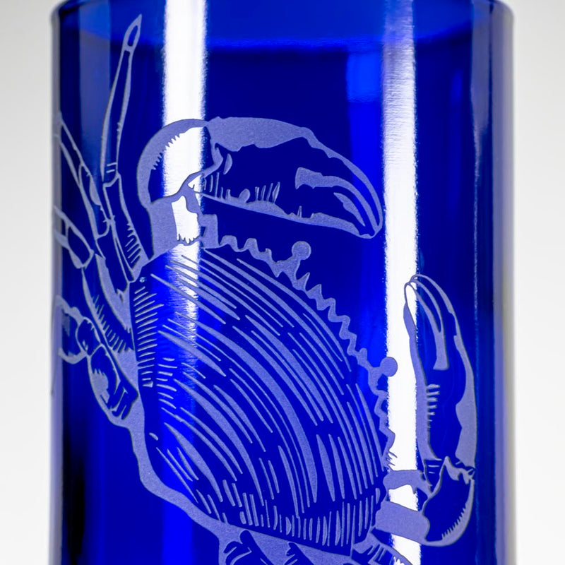 Rolf Glass Upcycled Cooper Crab 12oz Repurposed Bottle Tumbler