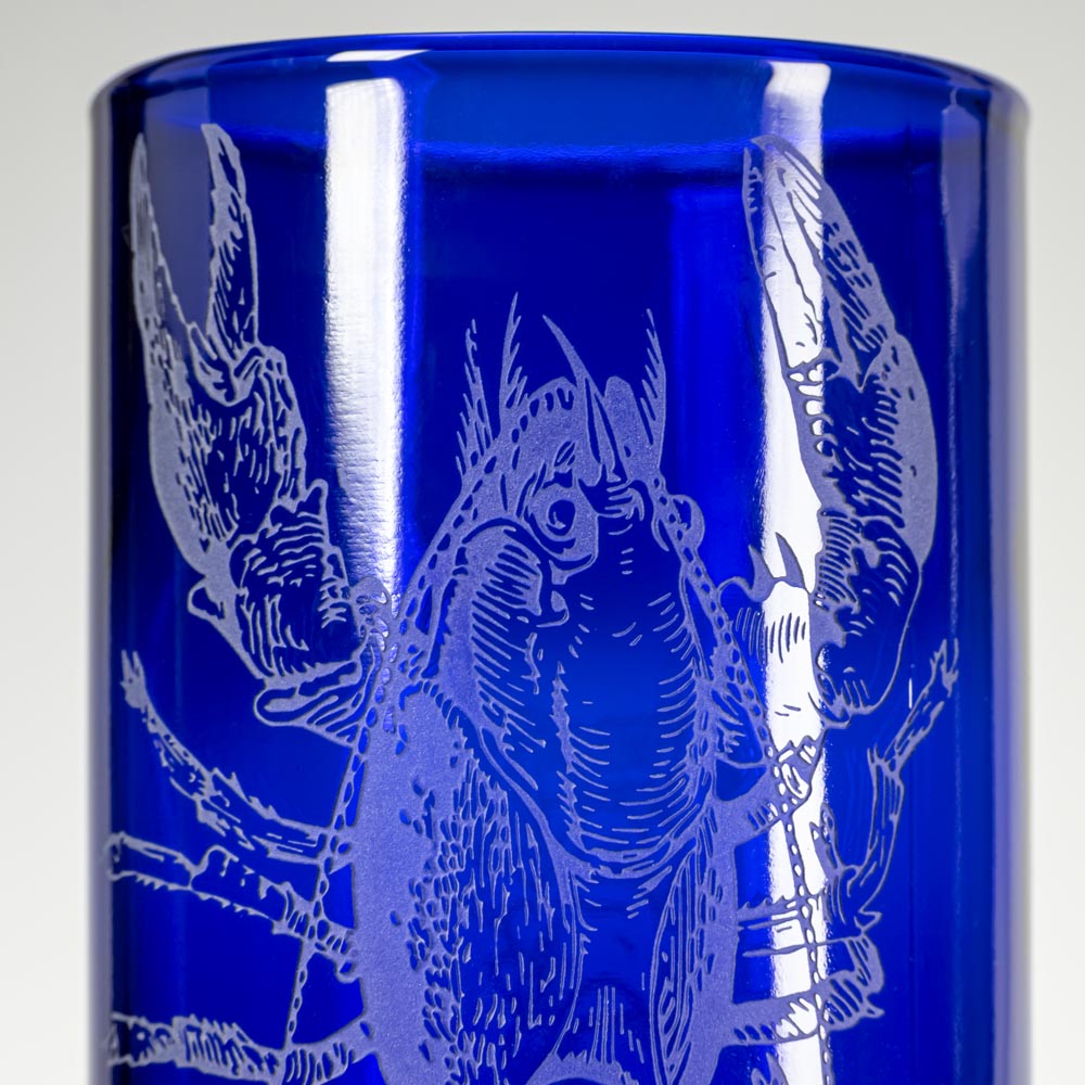 Upcycled Lola Lobster 12oz Blue Repurposed Tumbler | Set of 4 - Thumbnail 5