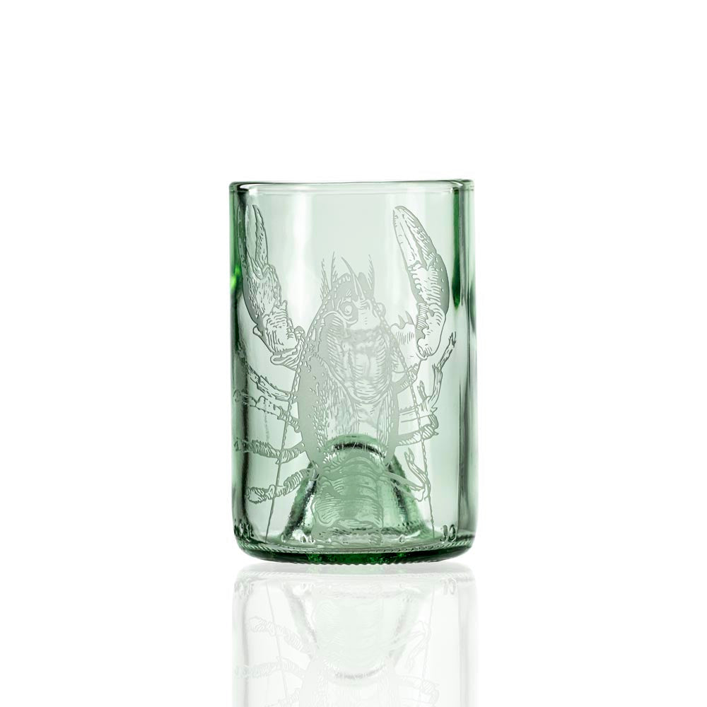 Upcycled Lola Lobster 12oz Green Repurposed Tumbler | Set of 4 - Thumbnail 3