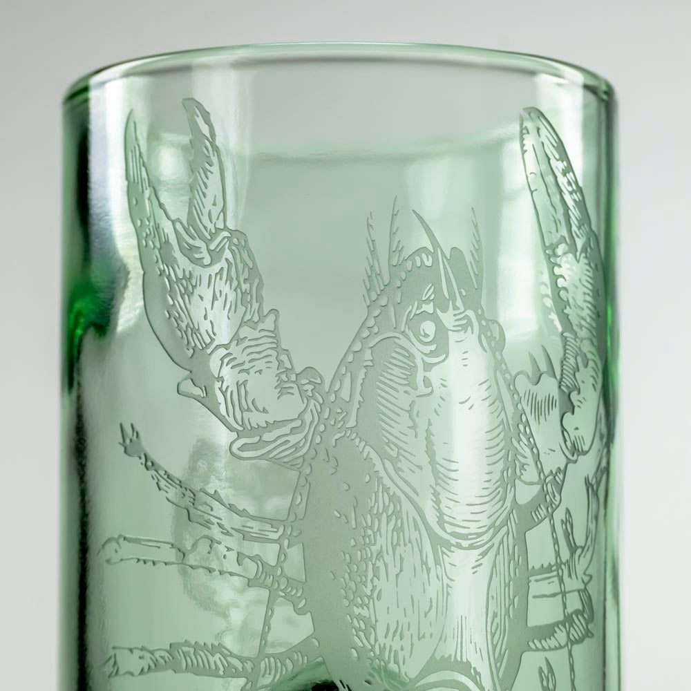 Rolf Glass Upcycled Lola Lobster 12oz Repurposed Bottle Tumbler