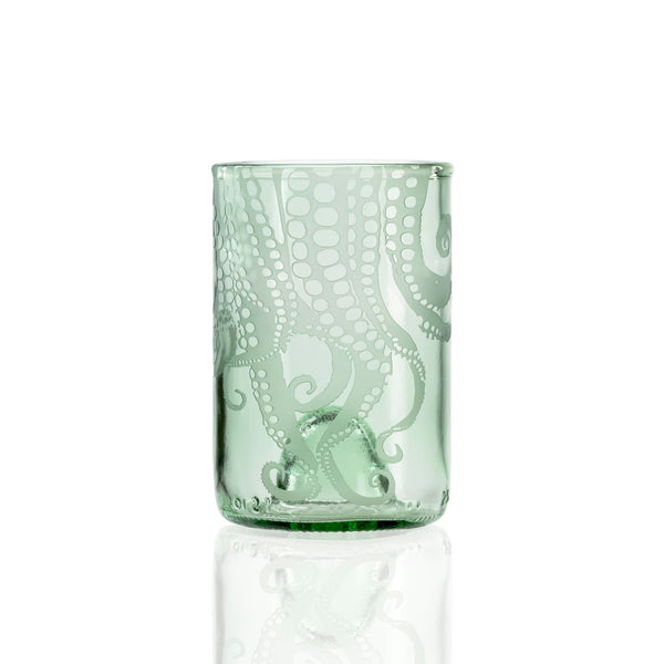 Rolf Glass Upcycled Oscar Octopus 12oz Repurposed Bottle Tumbler