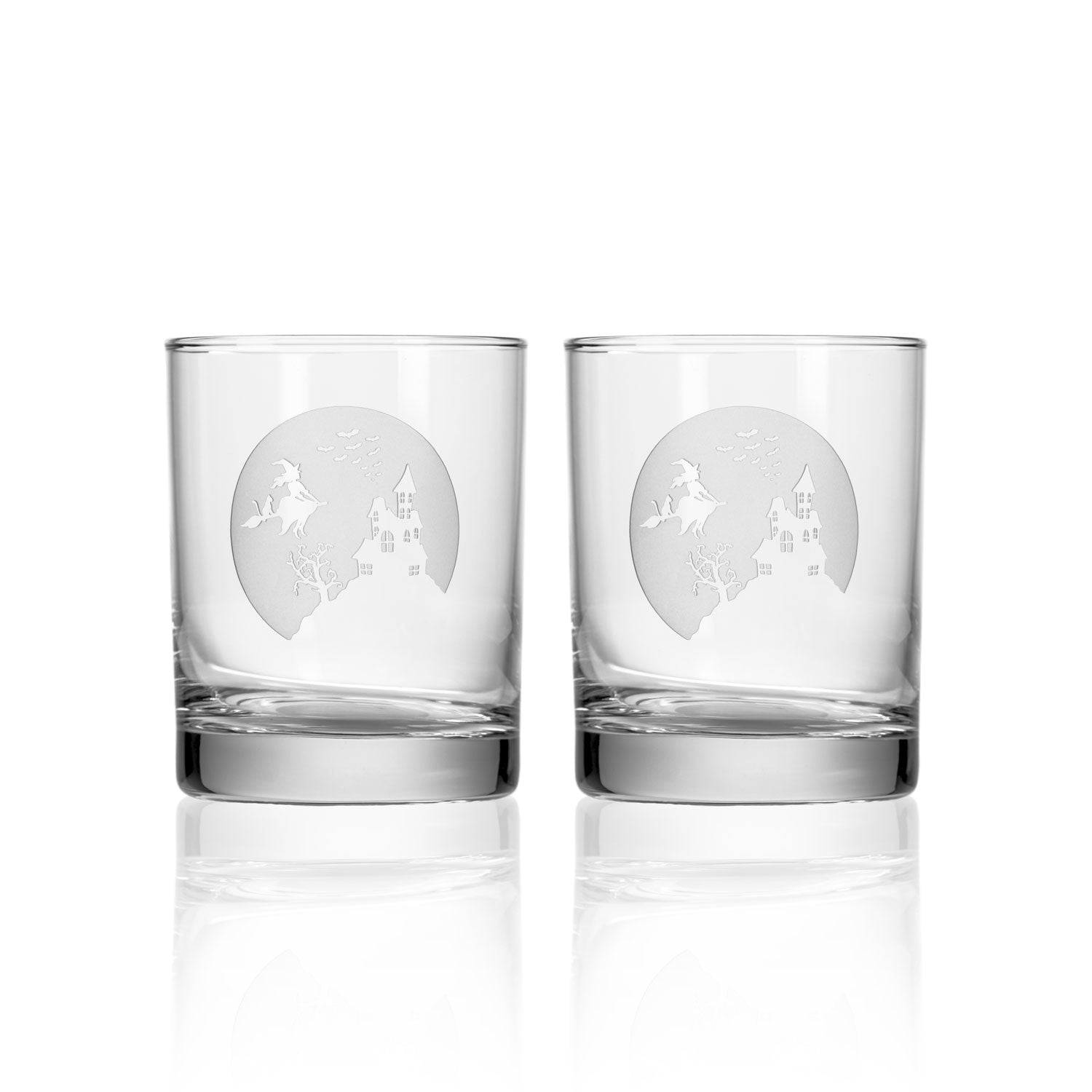 Rolf Glass Jinx Witch Double Old Fashioned Whiskey Glasses Set of 2