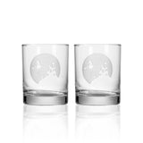 Rolf Glass Jinx Witch Double Old Fashioned Whiskey Glasses Set of 2