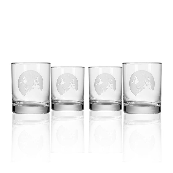 Rolf Glass Jinx Witch Double Old Fashioned Whiskey Glasses, Set of 4