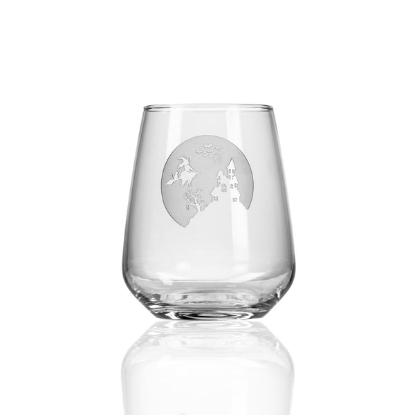 Rolf Glass Jinx Witch 15.75oz Stemless Wine Glass, perfect for Halloween entertaining
