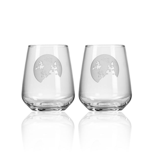 Rolf Glass Jinx Witch 15.75oz Stemless Wine Glass, Set of 2